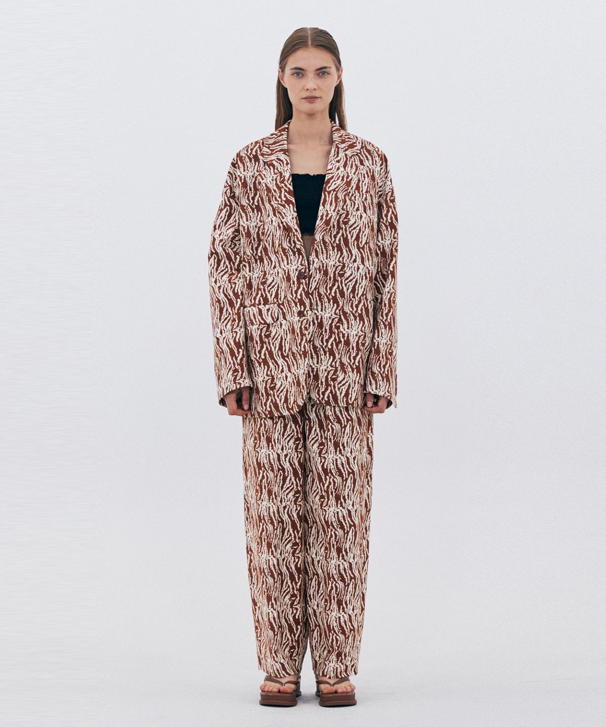 베데르미(VEDERMI) brown cotton-linen trouser