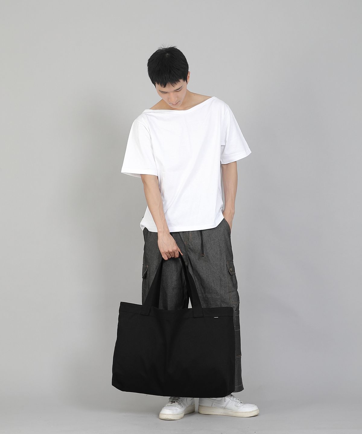 세인트크루(SAINTCREW) 무지 EX와이드 에코백 MPP-162 블랙