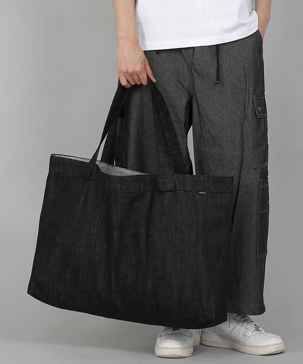 세인트크루(SAINTCREW) 무지 EX와이드 에코백 MPP-162 데님 블랙