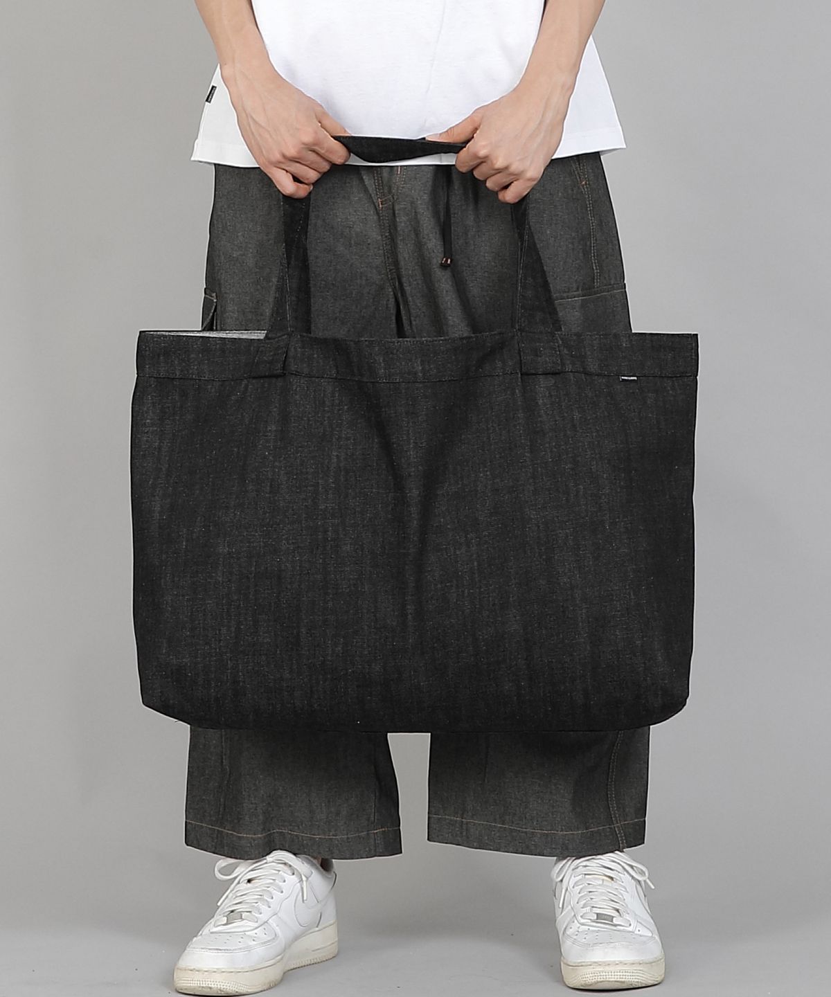 세인트크루(SAINTCREW) 무지 EX와이드 에코백 MPP-162 데님 블랙