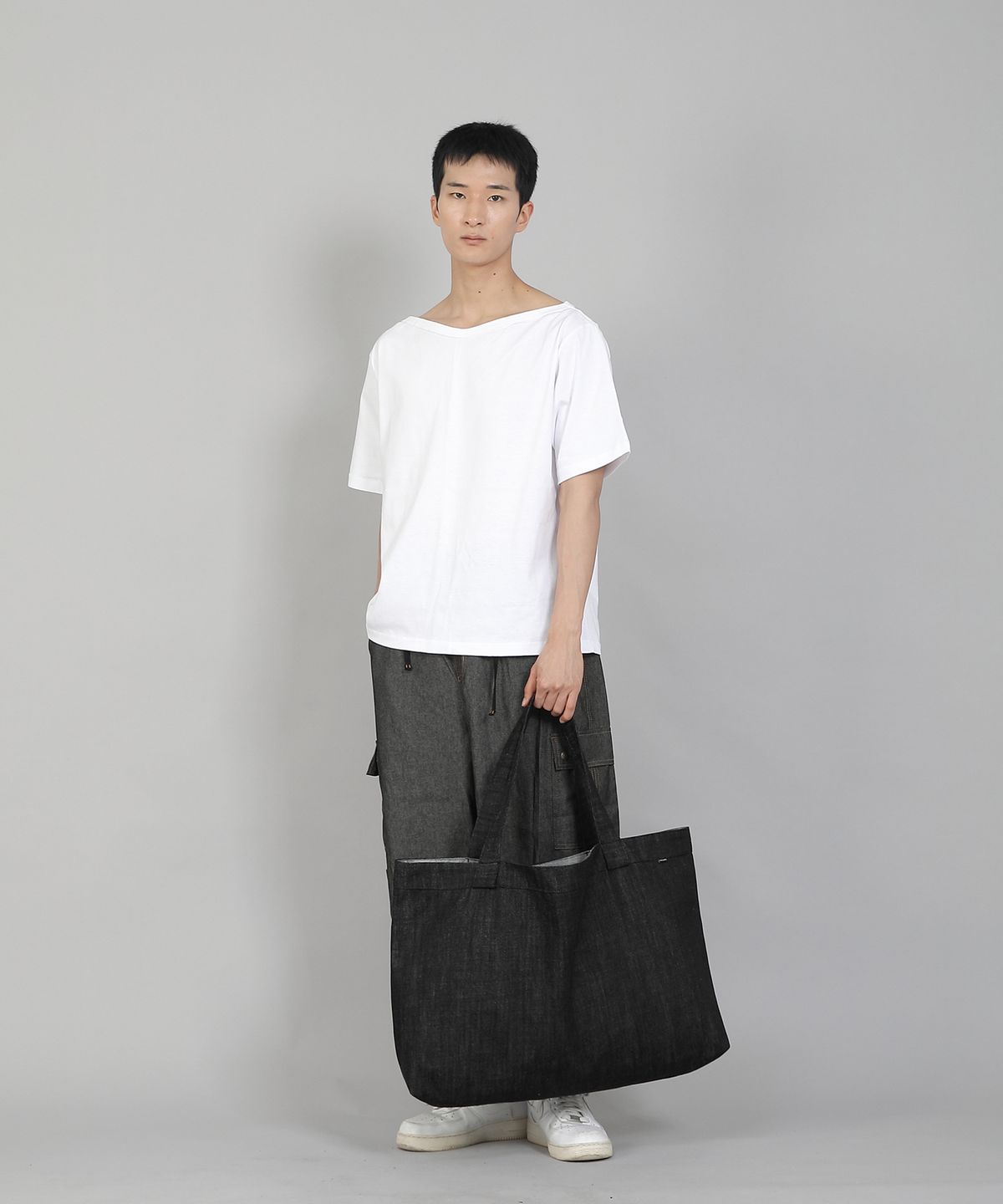 세인트크루(SAINTCREW) 무지 EX와이드 에코백 MPP-162 데님 블랙