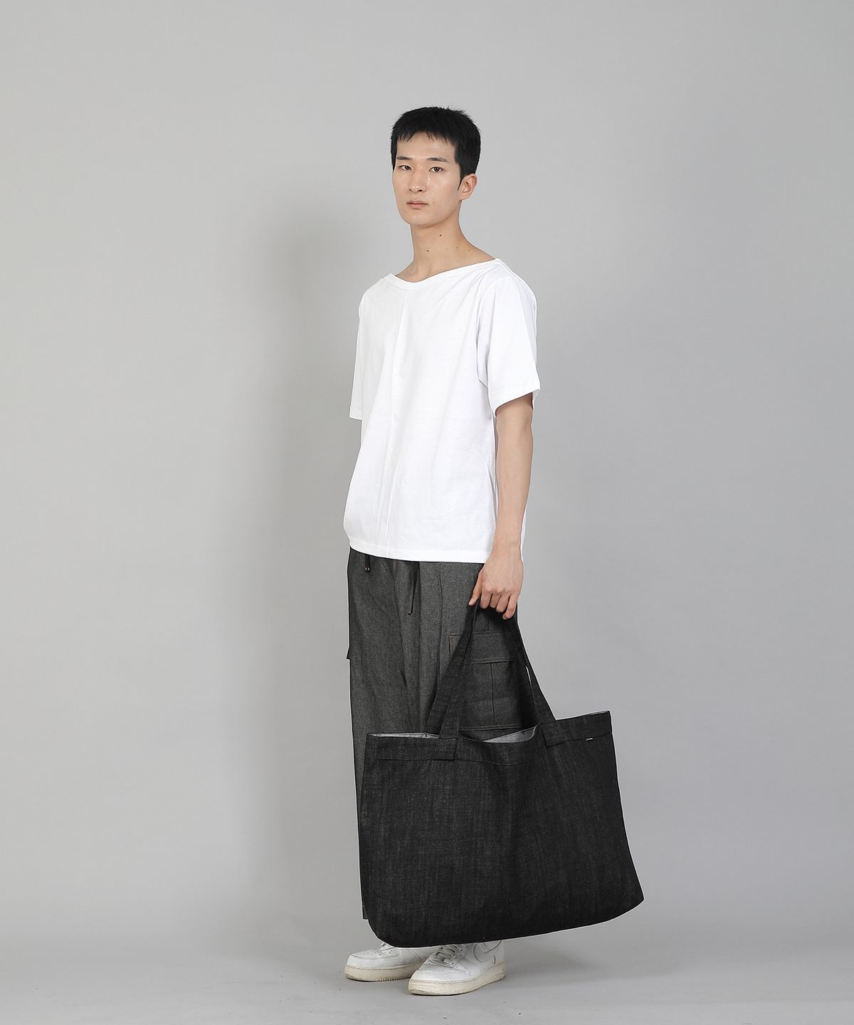 세인트크루(SAINTCREW) 무지 EX와이드 에코백 MPP-162 데님 블랙