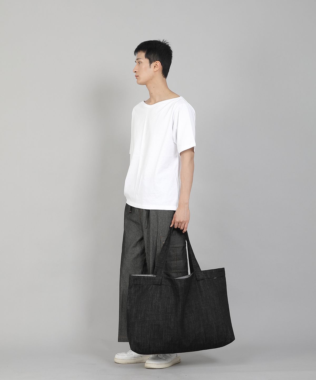 세인트크루(SAINTCREW) 무지 EX와이드 에코백 MPP-162 데님 블랙