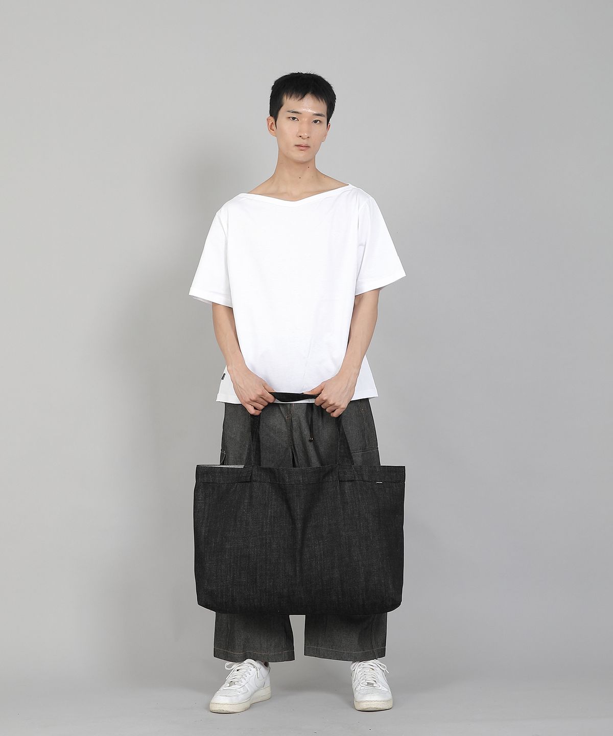 세인트크루(SAINTCREW) 무지 EX와이드 에코백 MPP-162 데님 블랙
