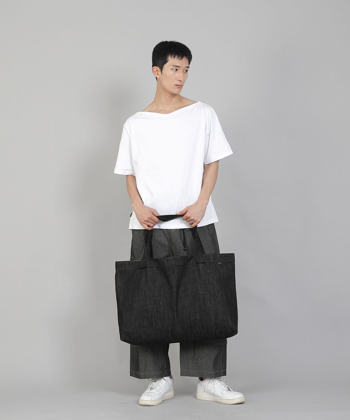 세인트크루(SAINTCREW) 무지 EX와이드 에코백 MPP-162 데님 블랙