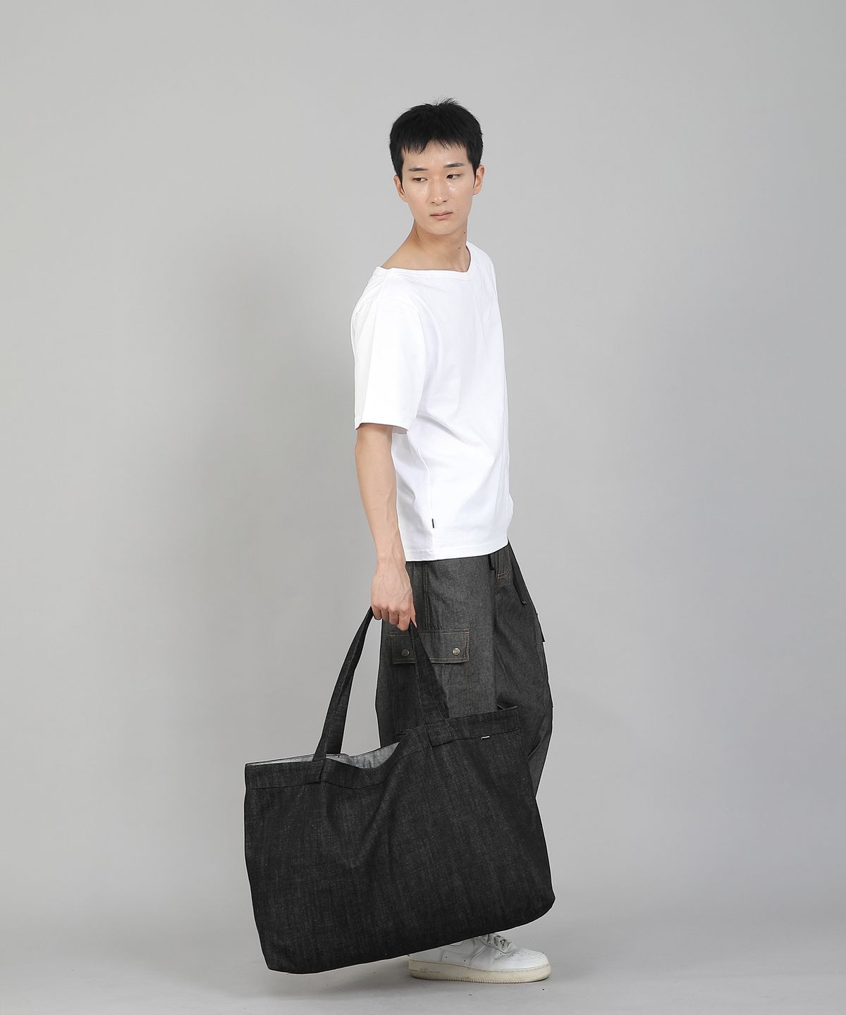 세인트크루(SAINTCREW) 무지 EX와이드 에코백 MPP-162 데님 블랙