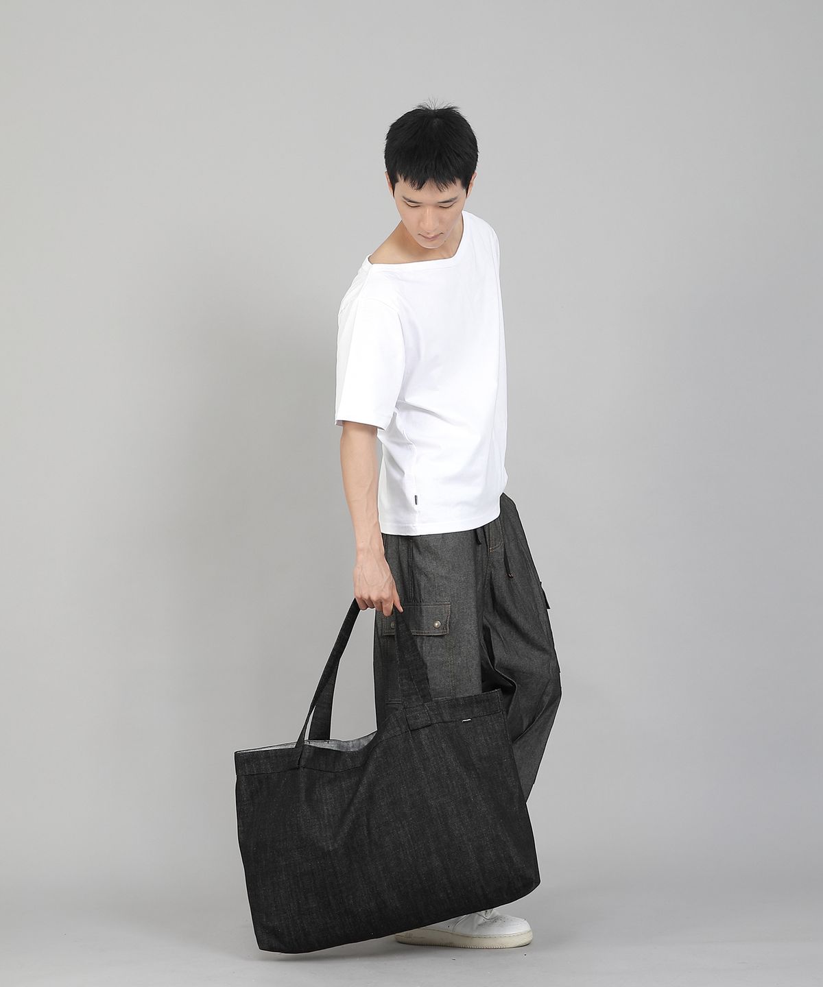 세인트크루(SAINTCREW) 무지 EX와이드 에코백 MPP-162 데님 블랙