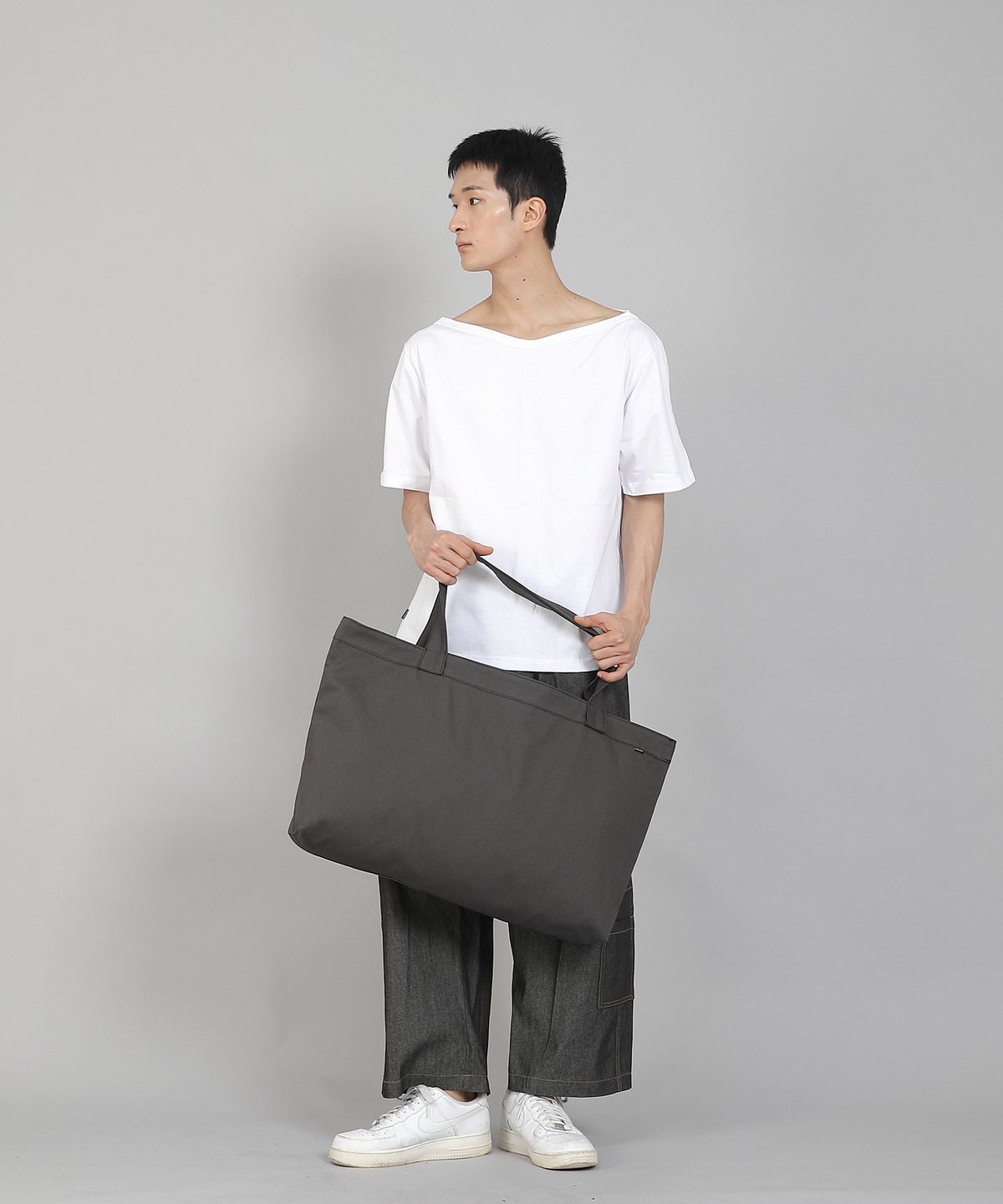 세인트크루(SAINTCREW) 무지 EX와이드 에코백 MPP-162 다크그레이