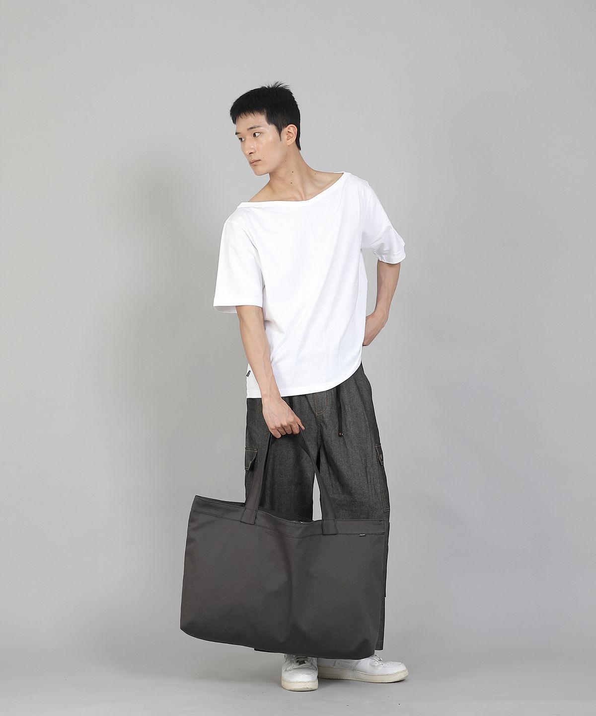 세인트크루(SAINTCREW) 무지 EX와이드 에코백 MPP-162 다크그레이