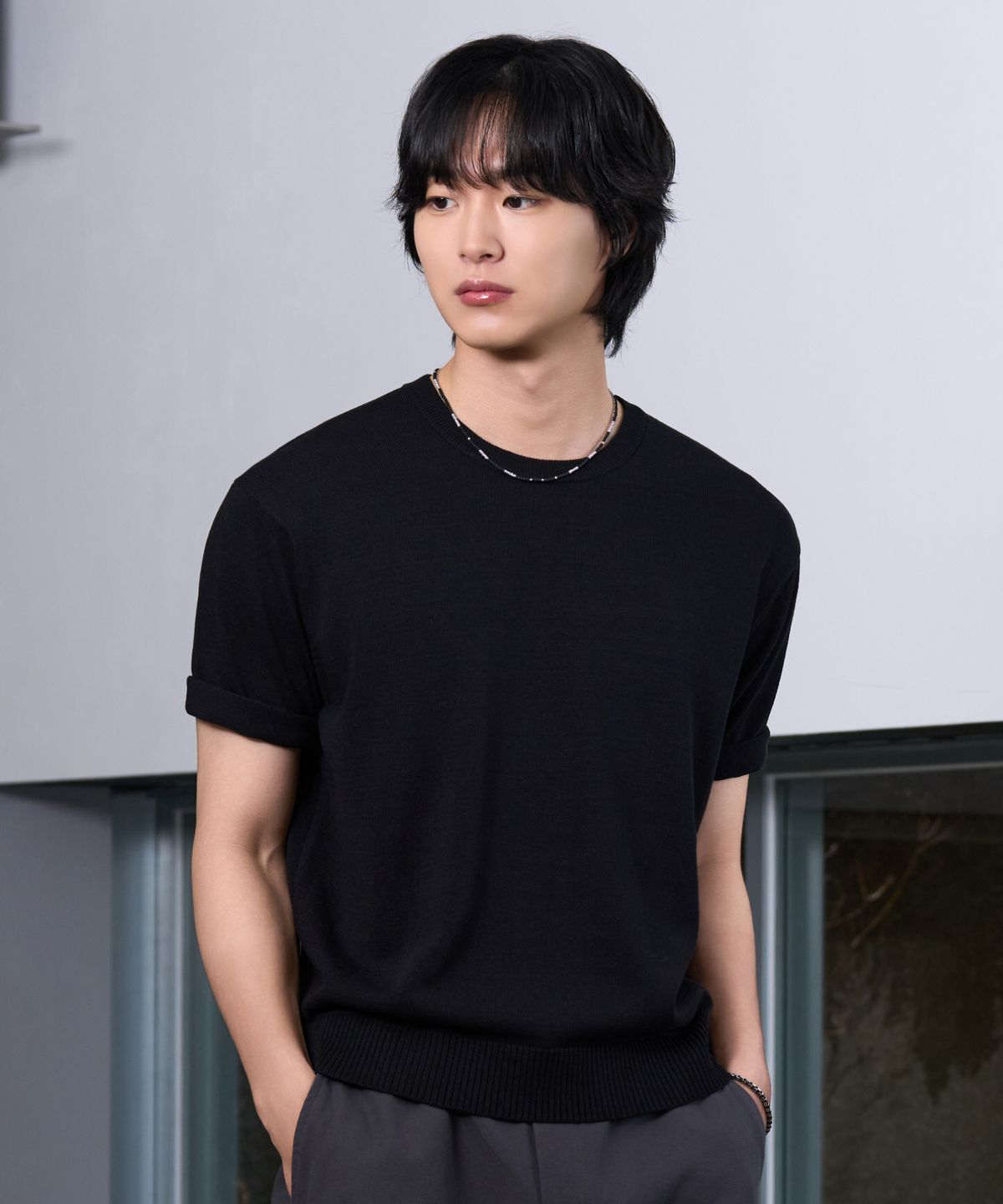 효지(HYOJI) 26 SS 워셔블 린넨 라운드 크롭 니트 (6컬러)