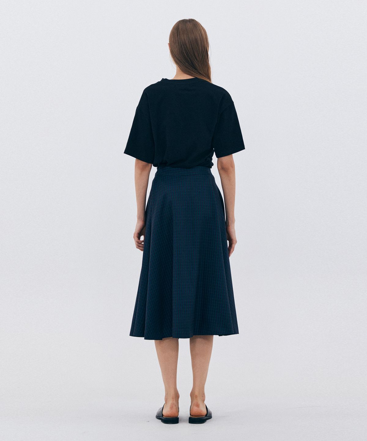 베데르미(VEDERMI) check flare skirt