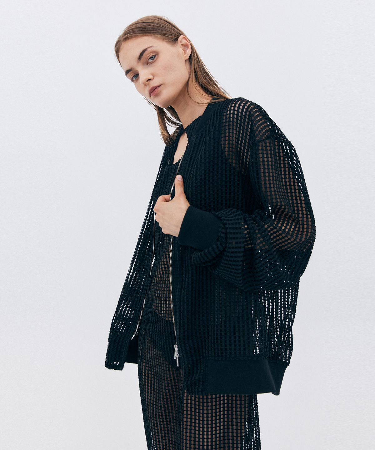 베데르미(VEDERMI) sheer mesh blouson
