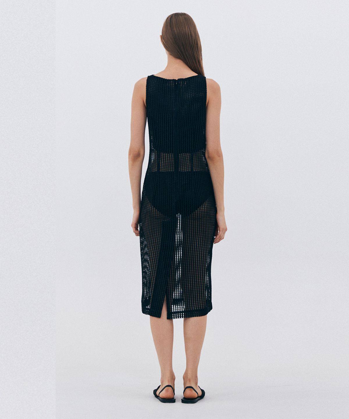 베데르미(VEDERMI) black mesh see through dress