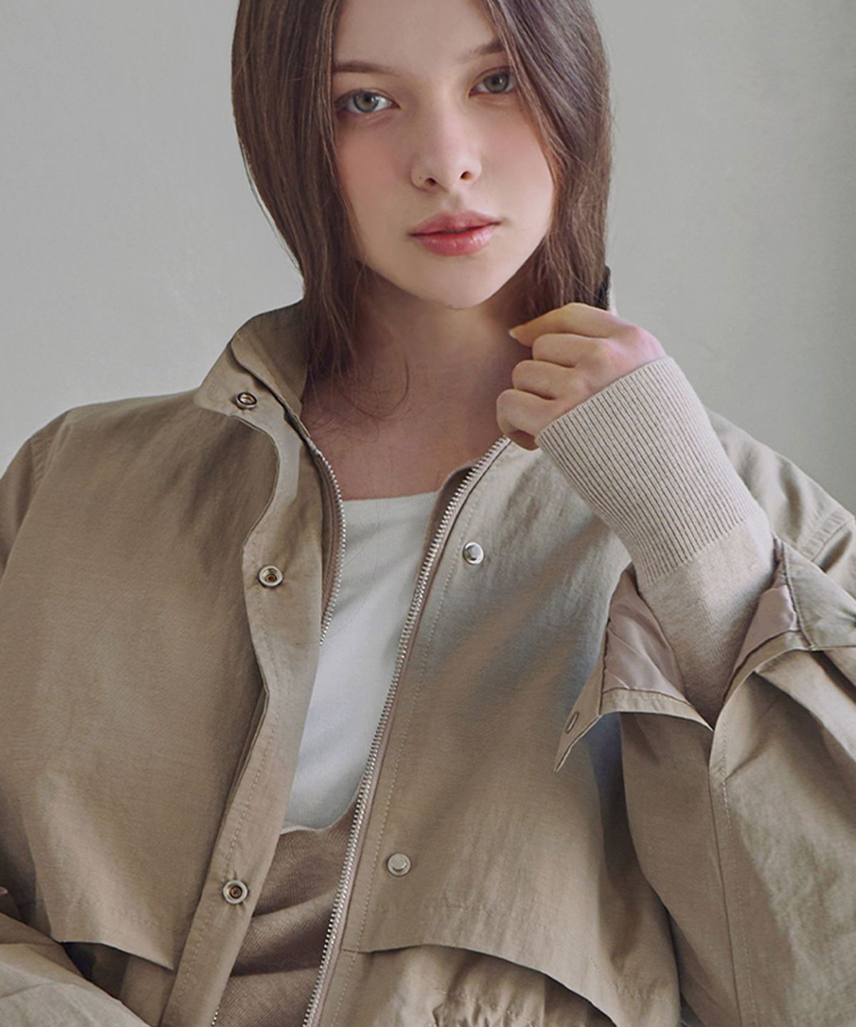 루시다(LUSIDA) 배이퍼 케이프 야상 점퍼