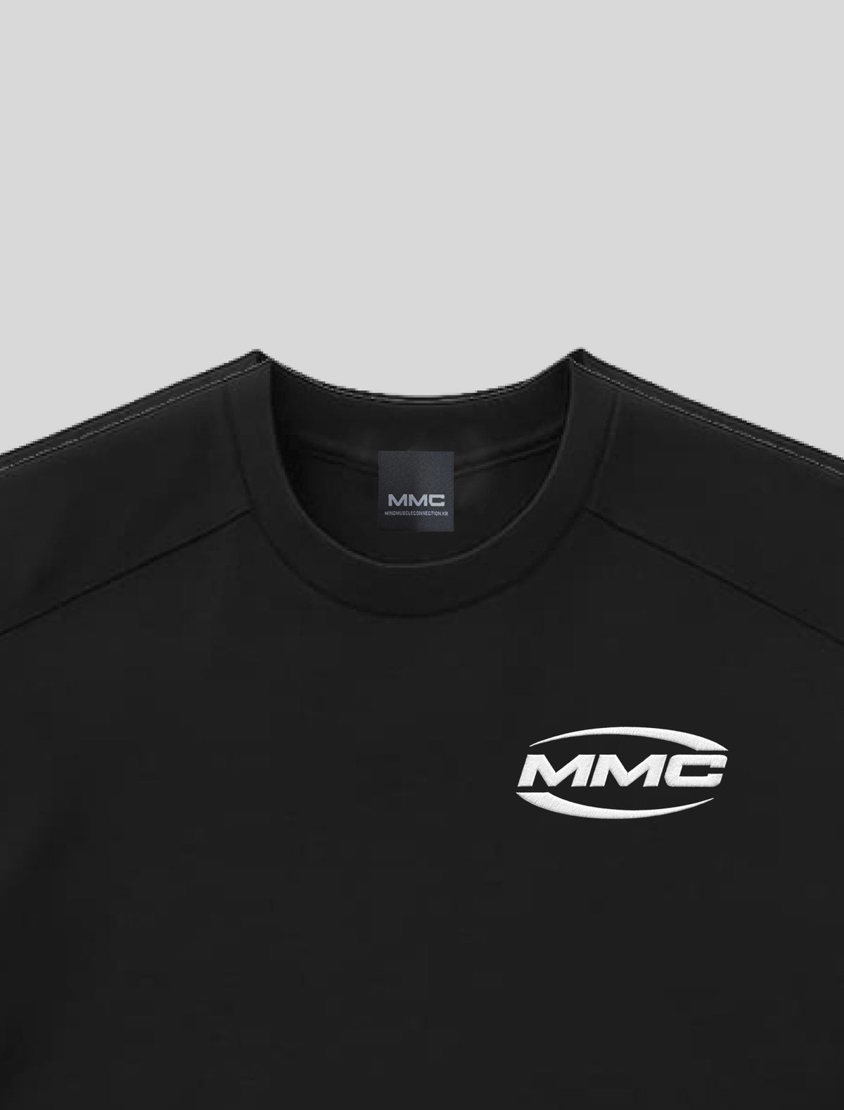 마인드머슬커넥션(MMC) 플레임로고 헤비 절개 숏슬리브 [BLACK]