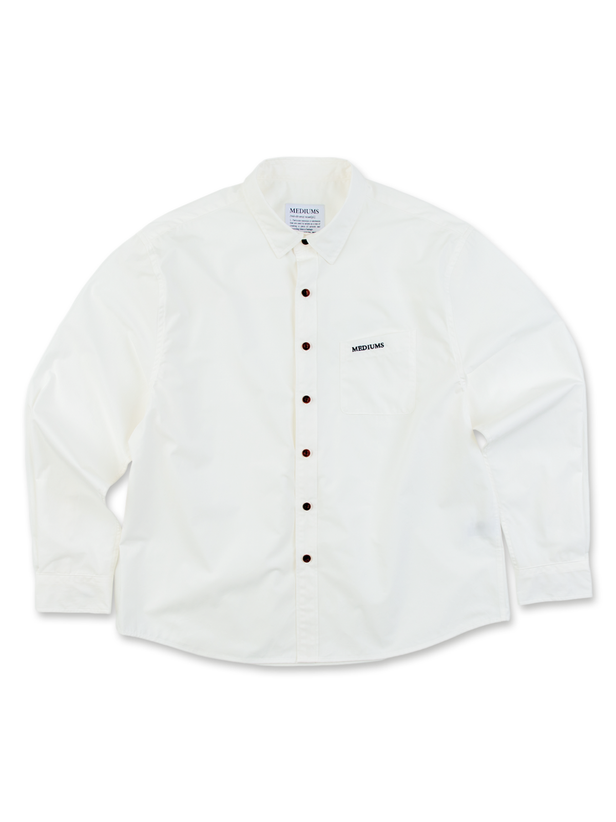 미디엄스(MEDIUMS) Slant Pocket Poplin Shirt - Off White(슬랜트 포켓 포플린 셔츠 - 오프 화이트)