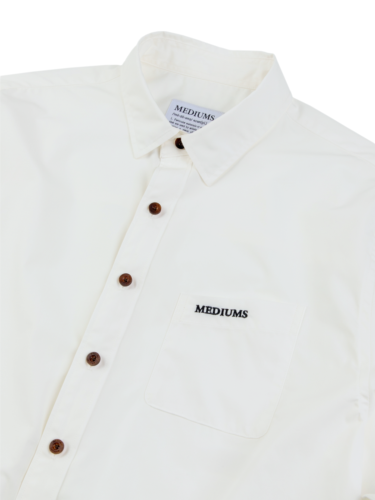 미디엄스(MEDIUMS) Slant Pocket Poplin Shirt - Off White(슬랜트 포켓 포플린 셔츠 - 오프 화이트)