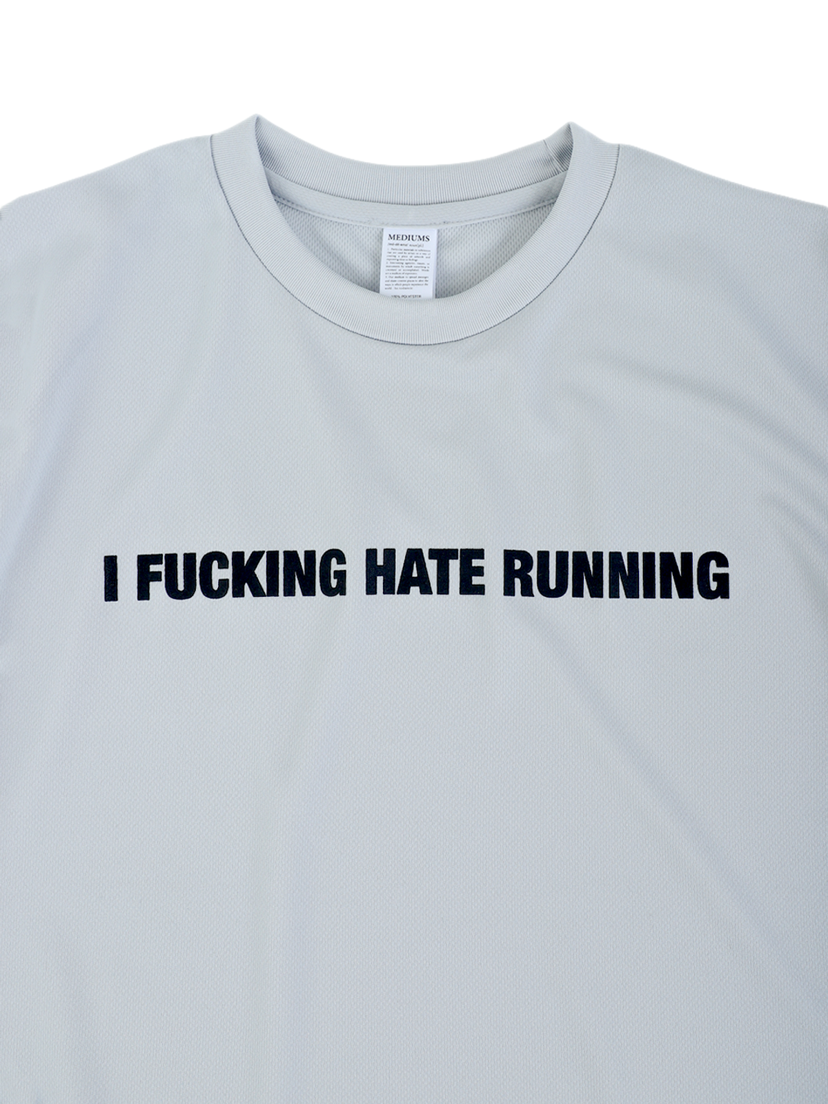 미디엄스(MEDIUMS) I FUCKING HATE RUNNING Tee - Silver (러닝 졸라 싫어 티셔츠 - 실버)