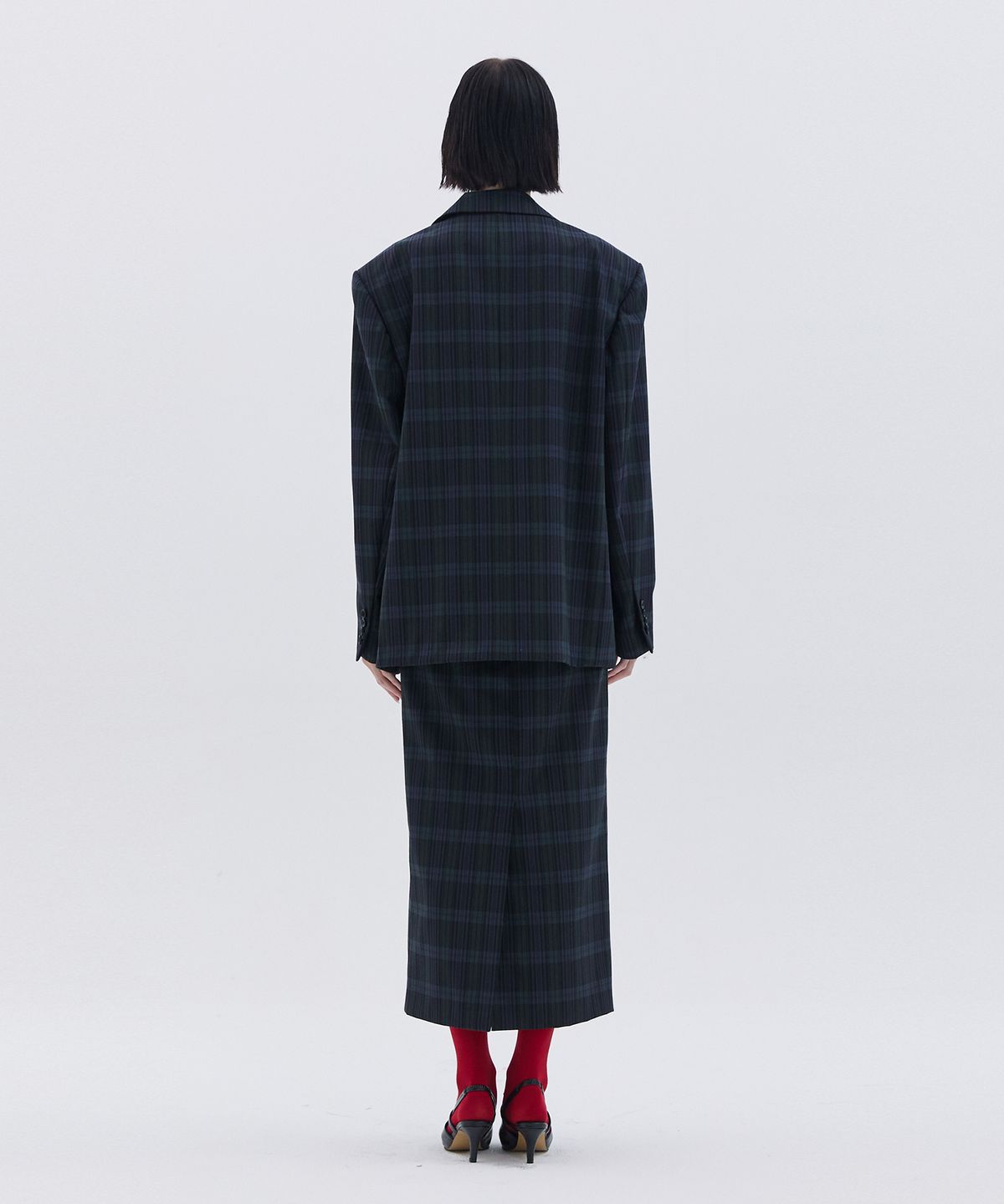 베데르미(VEDERMI) check tailored long skirt