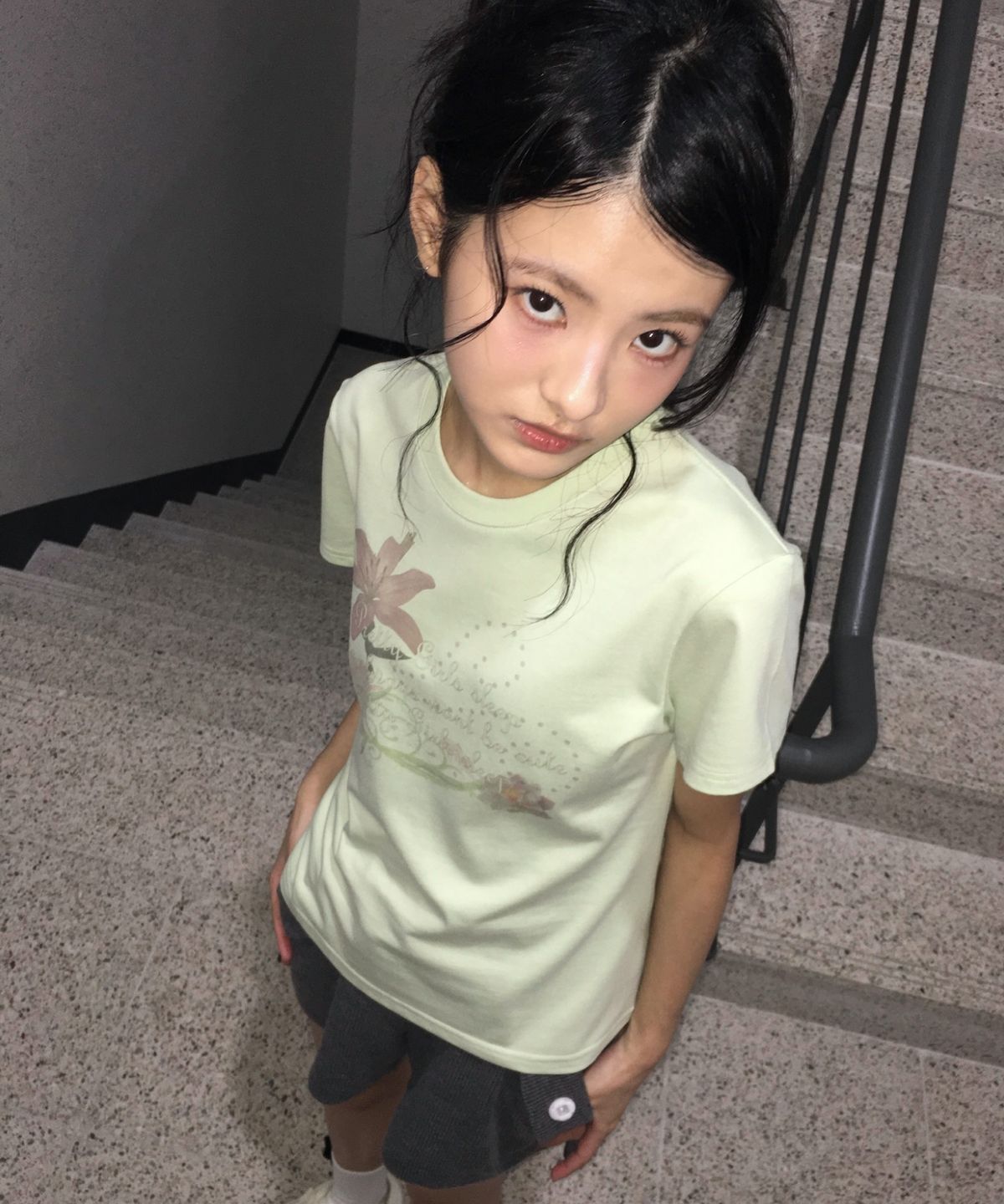 나이엔(NAAIEEN) 로투스 코어 슬림핏 반팔 티셔츠 라임