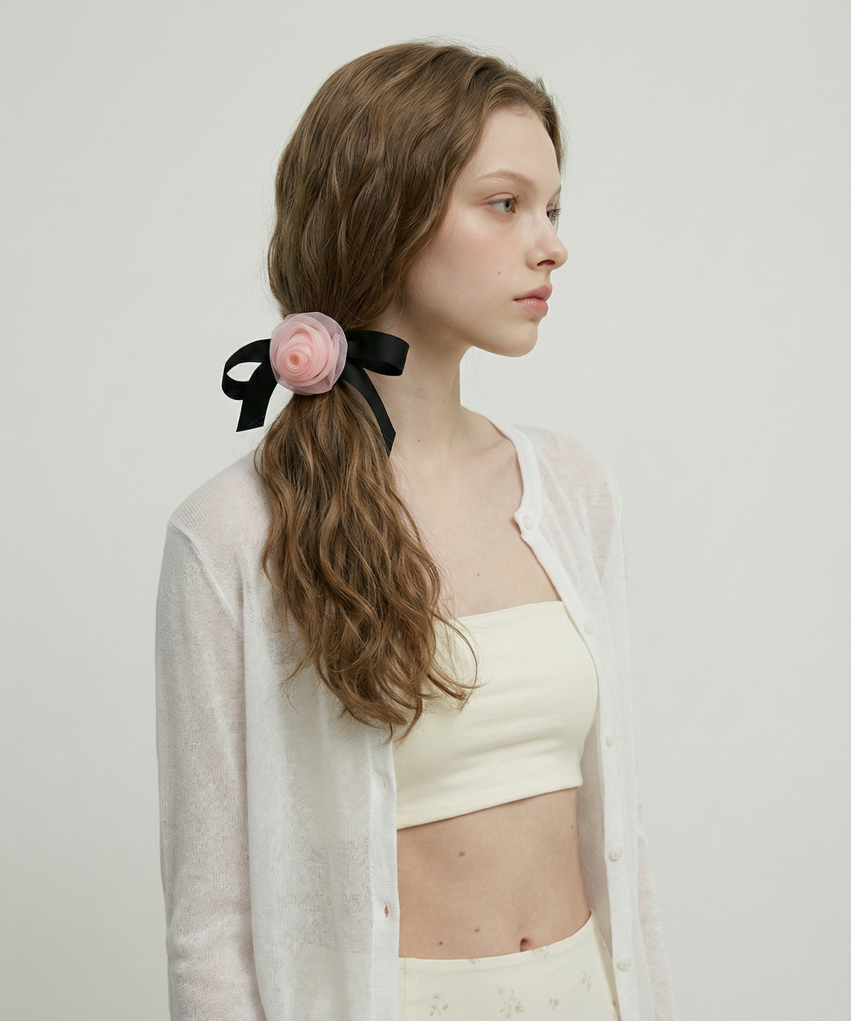 릴리코리(LILYKORI) Dual Floral Ribbon Hair Tie