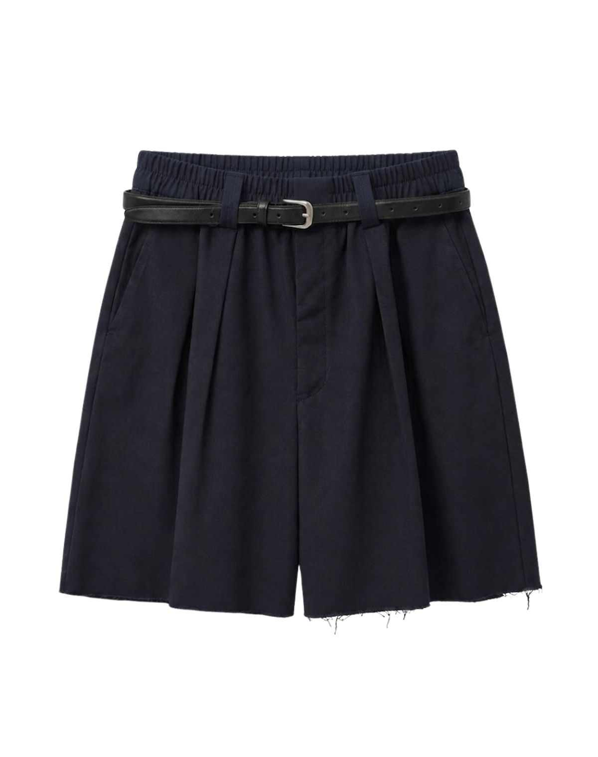 오디너리피플(ORDINARY PEOPLE) RE : CLASSIC SILK REFINED RAW BERMUDA PANTS [NAVY]