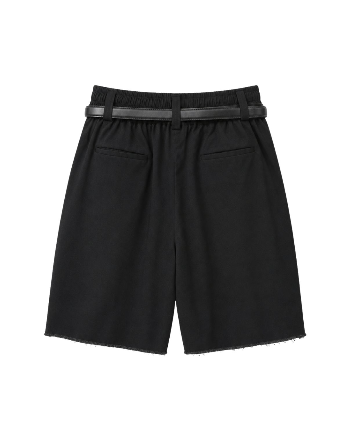 오디너리피플(ORDINARY PEOPLE) RE : CLASSIC SILK REFINED RAW BERMUDA PANTS [BLACK]