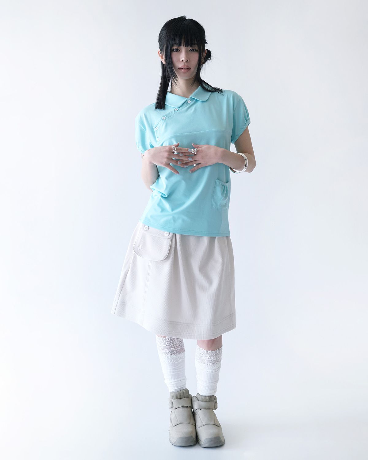 인오도르(INODORE) 포켓 미디 스커트 _ 아이보리