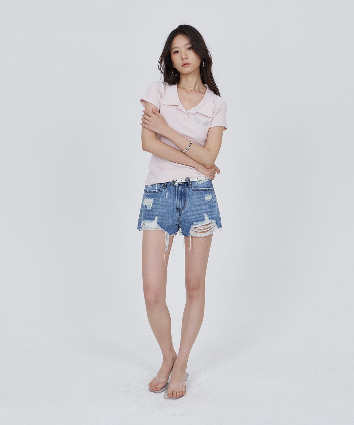콜아웃뉴이어(CONY) 코니 빈티지 디스트로이드 데님 쇼츠