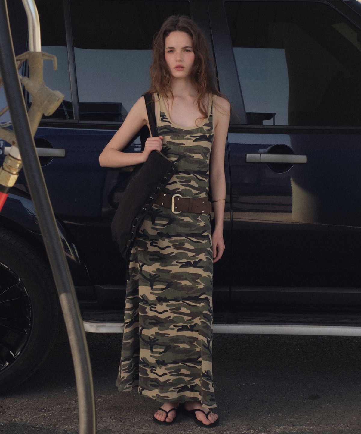 씨타(CITTA) Vintage Camo Flare Maxi Dress_CTOP718(Beige)