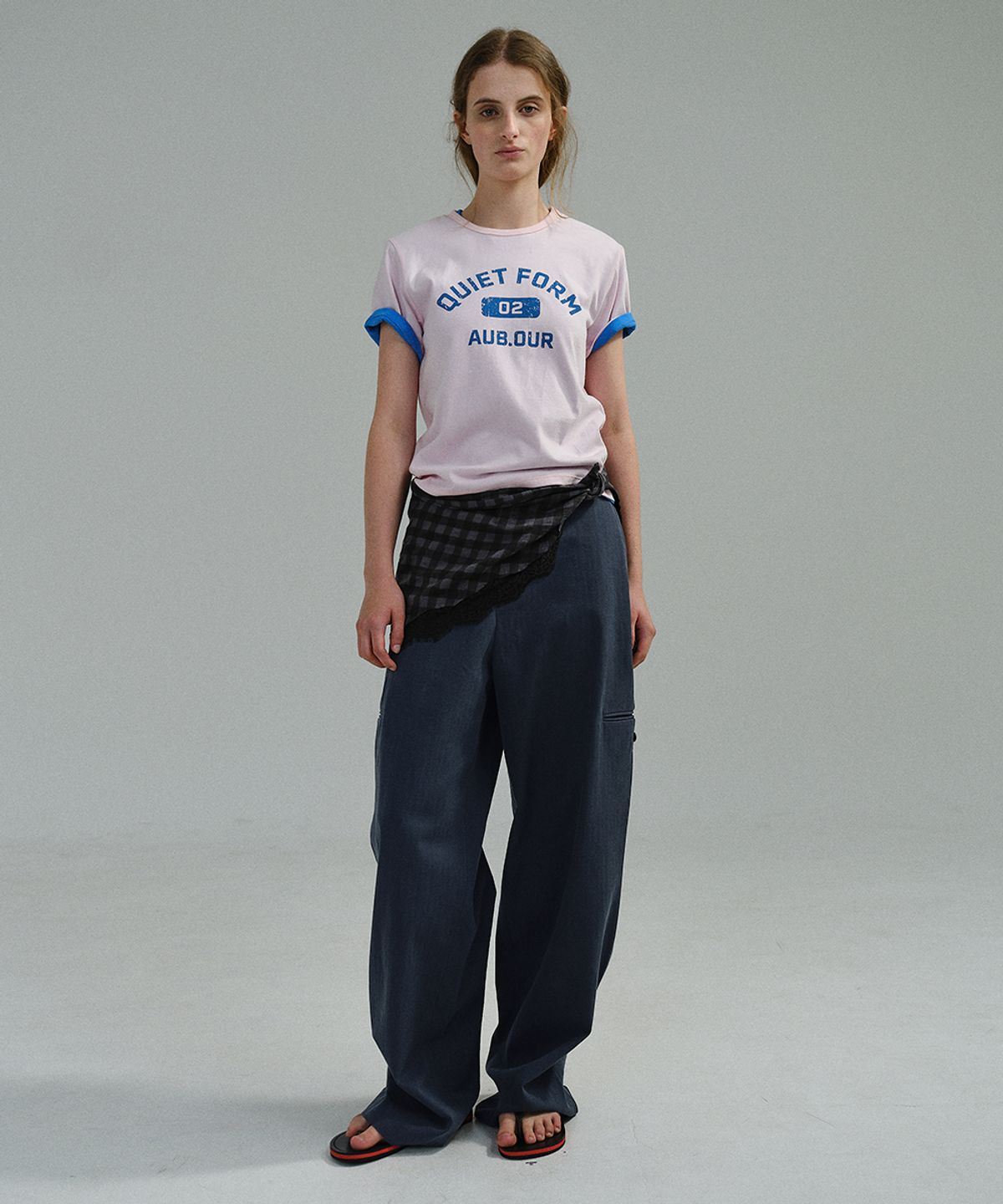 아우브아워(AUBOUR) vintage form t-shirt (pink)