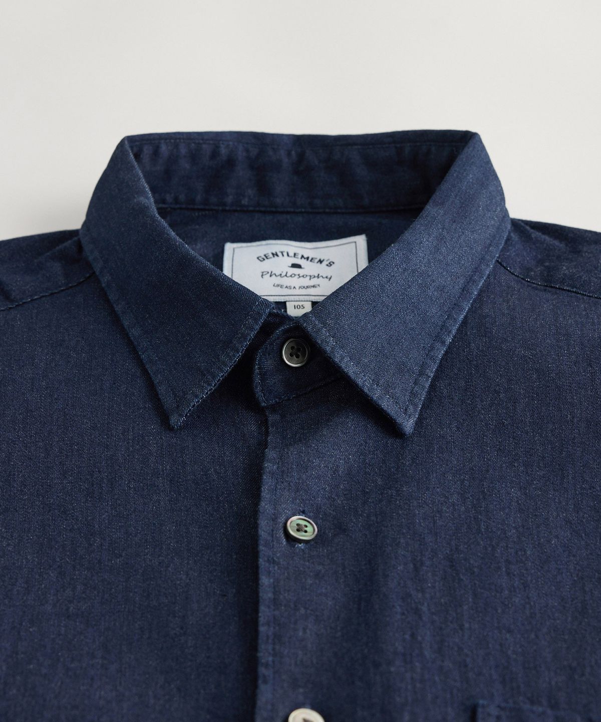 에스티코(STCO) Gentlemens Philosophy 6.5oz 소프트 데님 반소매 셔츠_생지 (릴렉스핏)_JDSXB34OSL