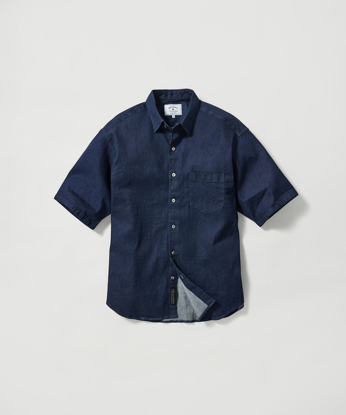 에스티코(STCO) Gentlemens Philosophy 6.5oz 소프트 데님 반소매 셔츠_생지 (릴렉스핏)_JDSXB34OSL