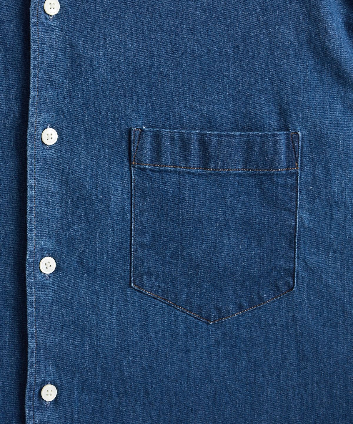 에스티코(STCO) Gentlemens Philosophy 6.5oz 소프트 데님 반소매 셔츠_진청 (릴렉스핏)_JDSXB33OSL