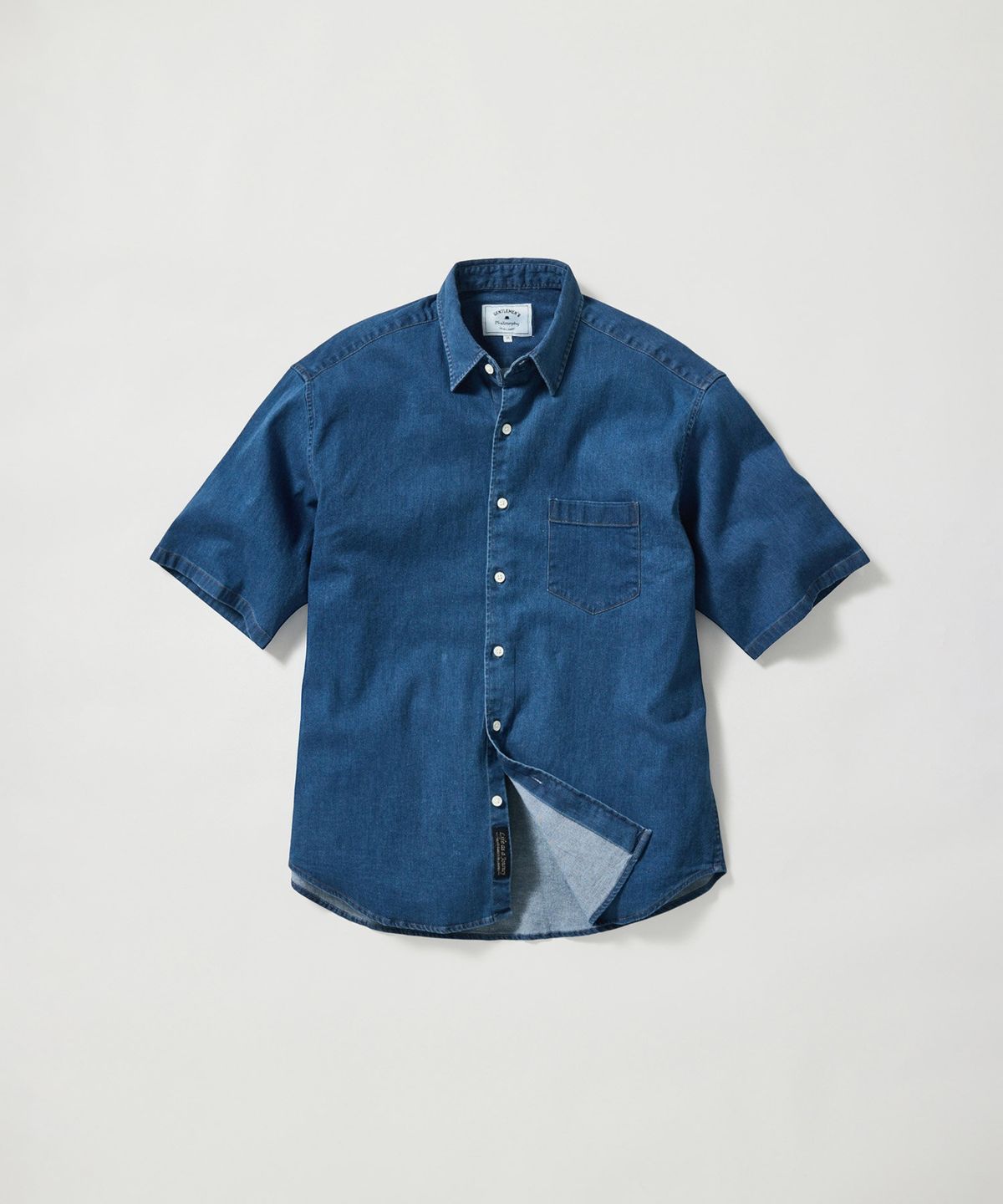 에스티코(STCO) Gentlemens Philosophy 6.5oz 소프트 데님 반소매 셔츠_진청 (릴렉스핏)_JDSXB33OSL