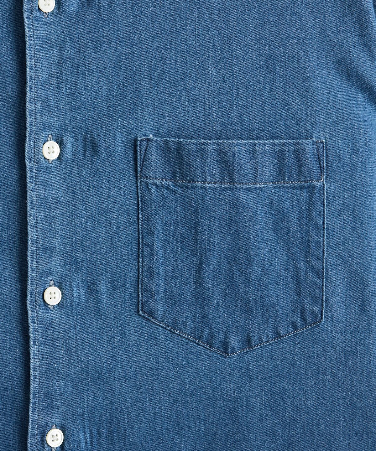 에스티코(STCO) Gentlemens Philosophy 6.5oz 소프트 데님 반소매 셔츠_중청 (릴렉스핏)_JDSXB32OSL