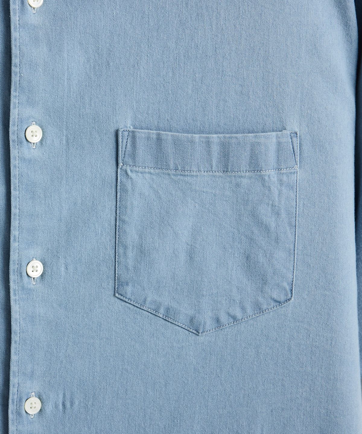 에스티코(STCO) Gentlemens Philosophy 6.5oz 소프트 데님 반소매 셔츠_연청 (릴렉스핏)_JDSXB31OSL