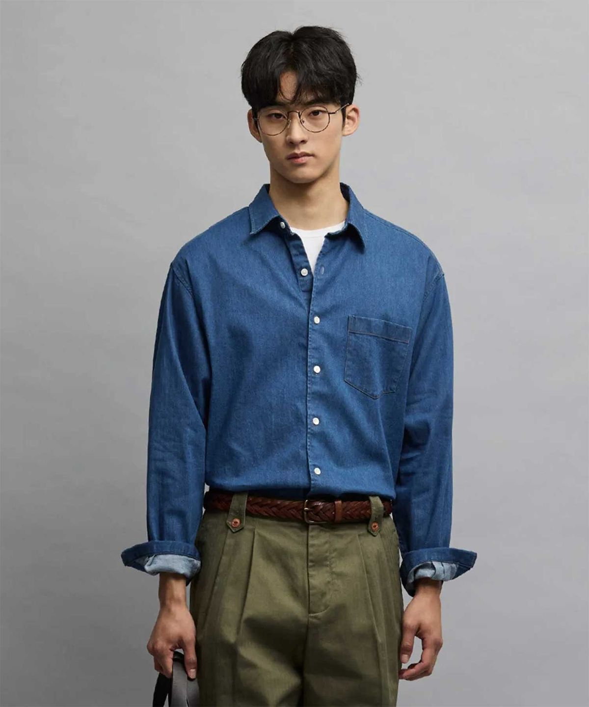 에스티코(STCO) Gentlemens Philosophy 6.5oz 소프트 데님 셔츠_진청 (릴렉스핏)_JDSXZ33OSL