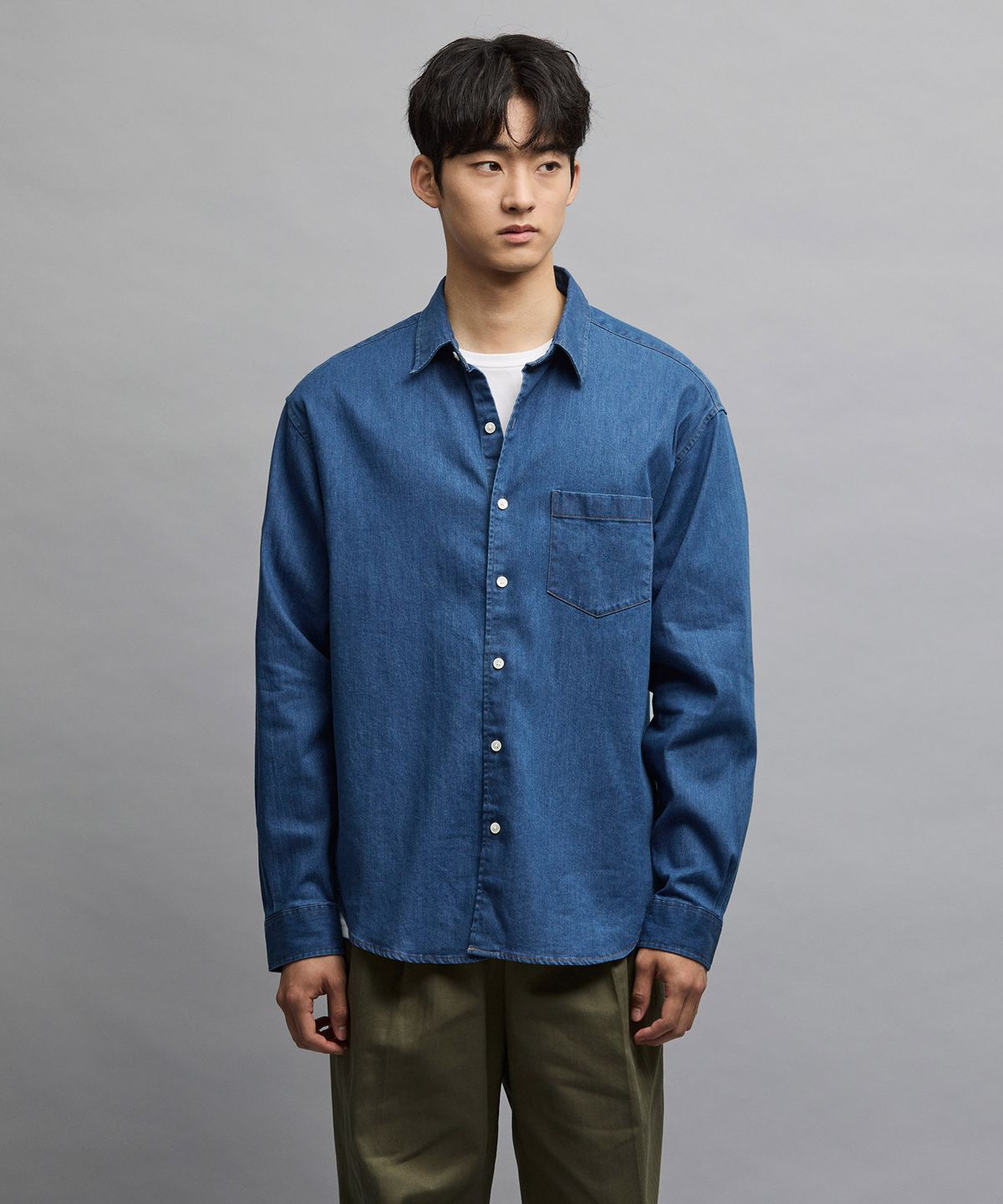 에스티코(STCO) Gentlemens Philosophy 6.5oz 소프트 데님 셔츠_진청 (릴렉스핏)_JDSXZ33OSL
