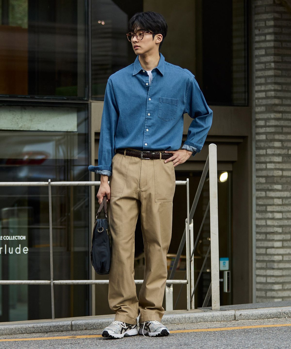 에스티코(STCO) Gentlemens Philosophy 6.5oz 소프트 데님 셔츠_중청 (릴렉스핏)_JDSXZ32OSL
