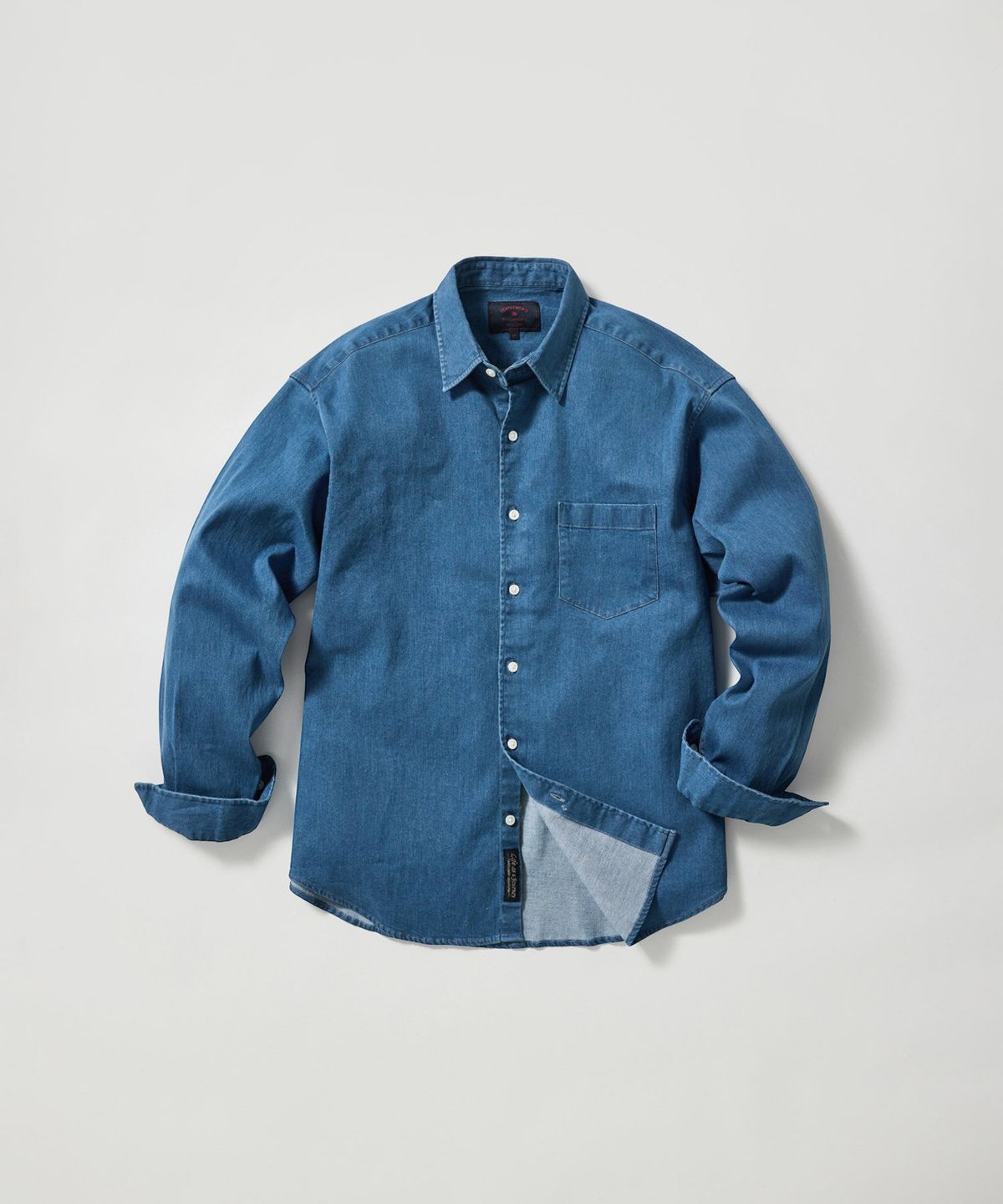 에스티코(STCO) Gentlemens Philosophy 6.5oz 소프트 데님 셔츠_중청 (릴렉스핏)_JDSXZ32OSL