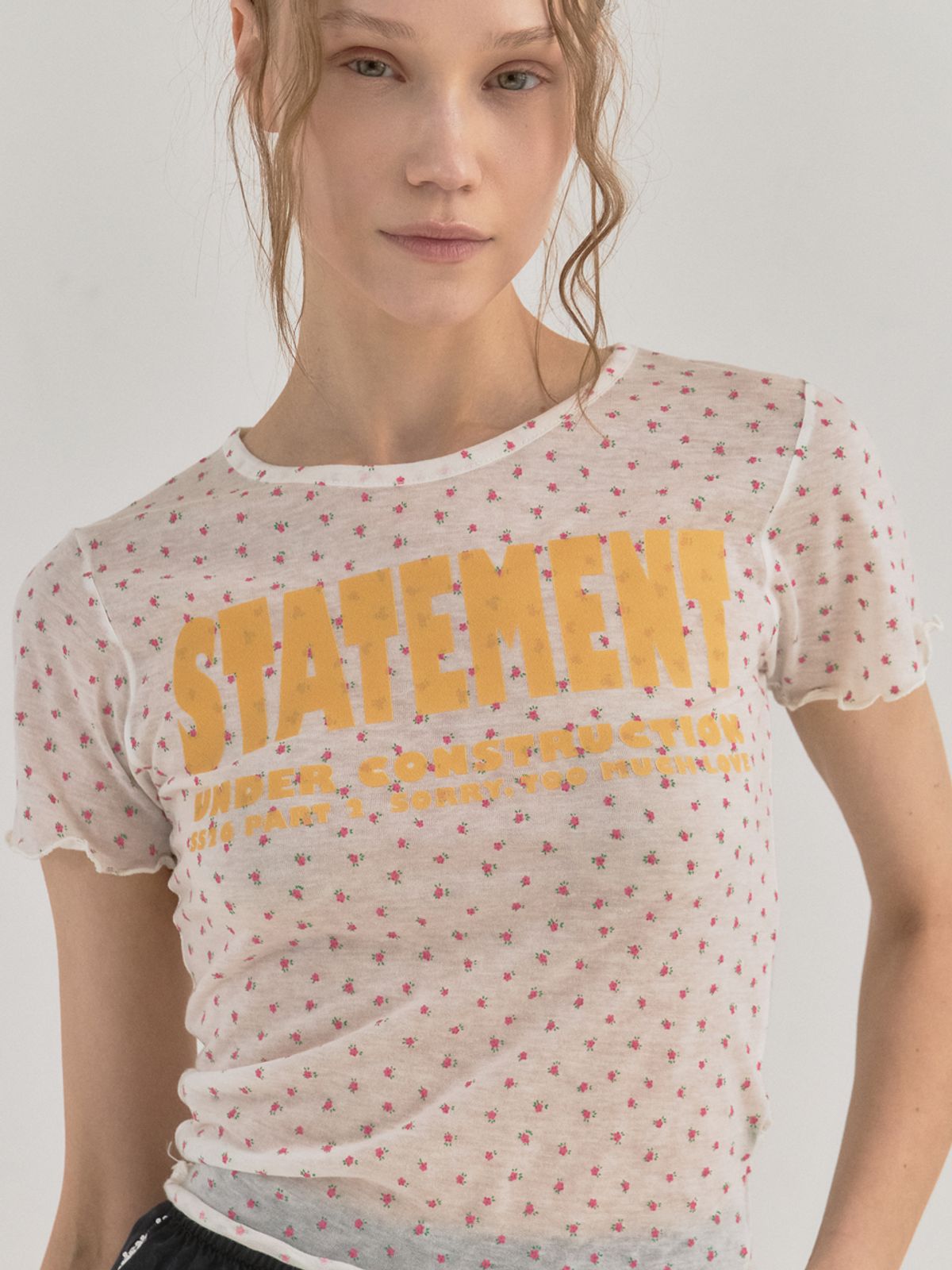 쏘리, 투 머치 러브(SORRY, TOO MUCH LOVE) Pink Motel Statement Tee_Ivory