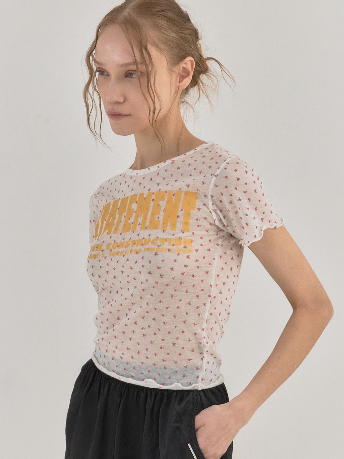 쏘리, 투 머치 러브(SORRY, TOO MUCH LOVE) Pink Motel Statement Tee_Ivory