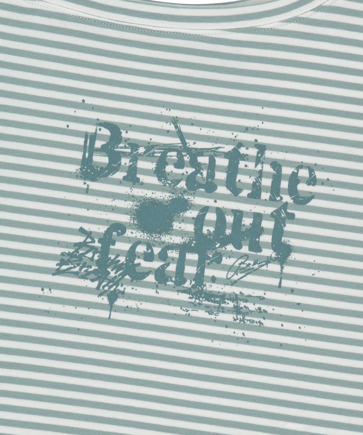 브라운브레스(BROWNBREATH) W STRIPE ONE SHOULDER TEE - MINT