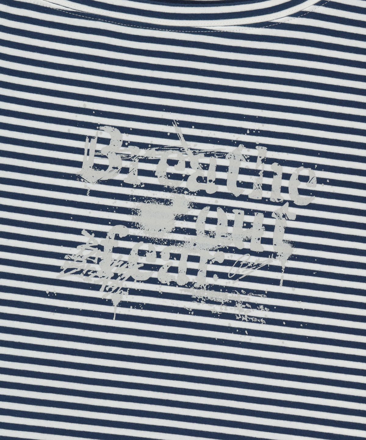 브라운브레스(BROWNBREATH) W STRIPE ONE SHOULDER TEE - NAVY