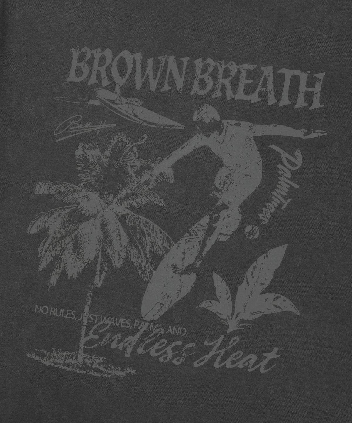 브라운브레스(BROWNBREATH) ENDLESS WAVE TEE - CHARCOAL