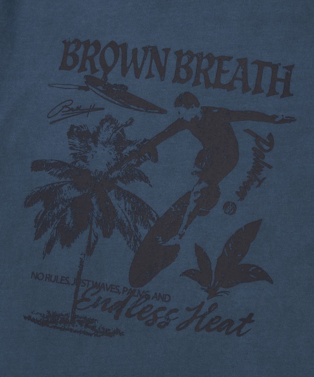 브라운브레스(BROWNBREATH) ENDLESS WAVE TEE - BLUE