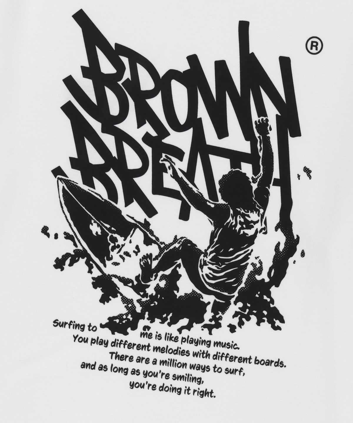 브라운브레스(BROWNBREATH) BB SURFING MESS TAG TEE - WHITE