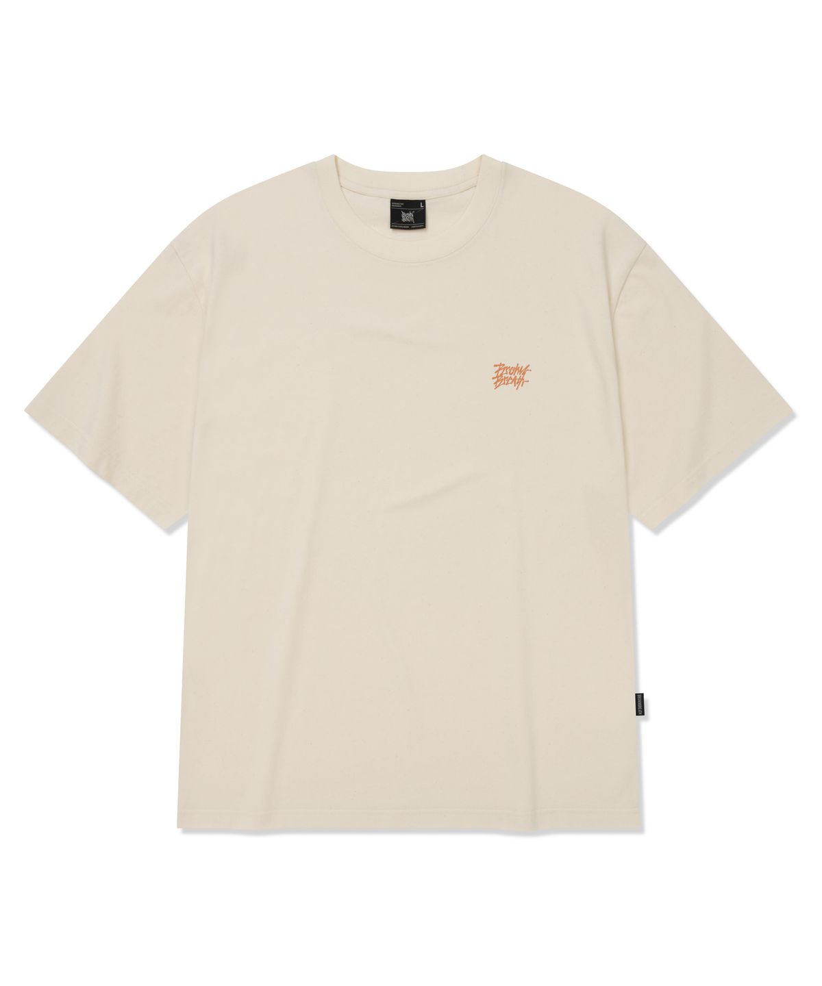브라운브레스(BROWNBREATH) TROPICAL CRUSH TAG TEE - OATMEAL