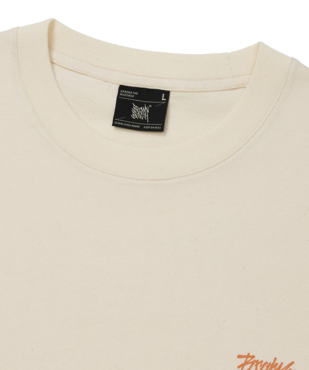 브라운브레스(BROWNBREATH) TROPICAL CRUSH TAG TEE - OATMEAL